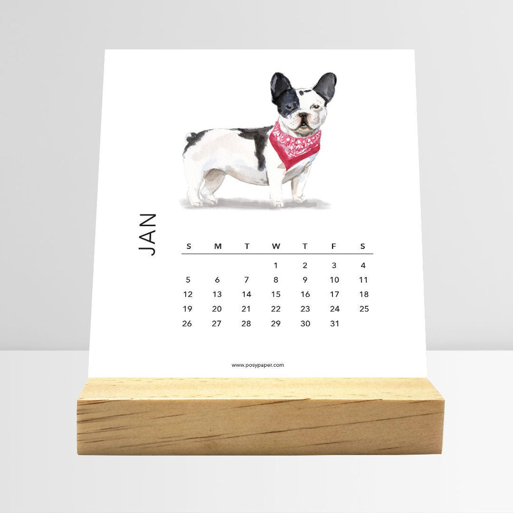 Desk Calendar (Choose Your Start Month) - Dog Breeds