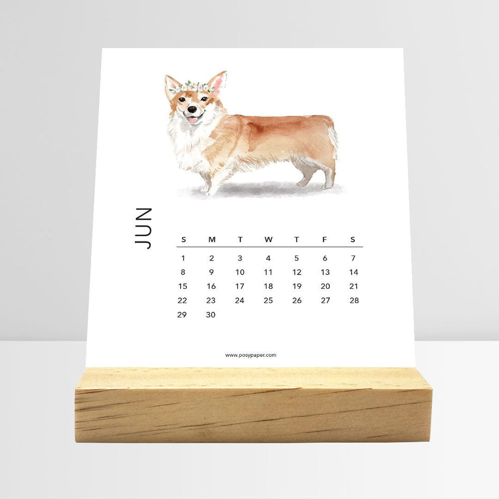 Desk Calendar (Choose Your Start Month) - Dog Breeds