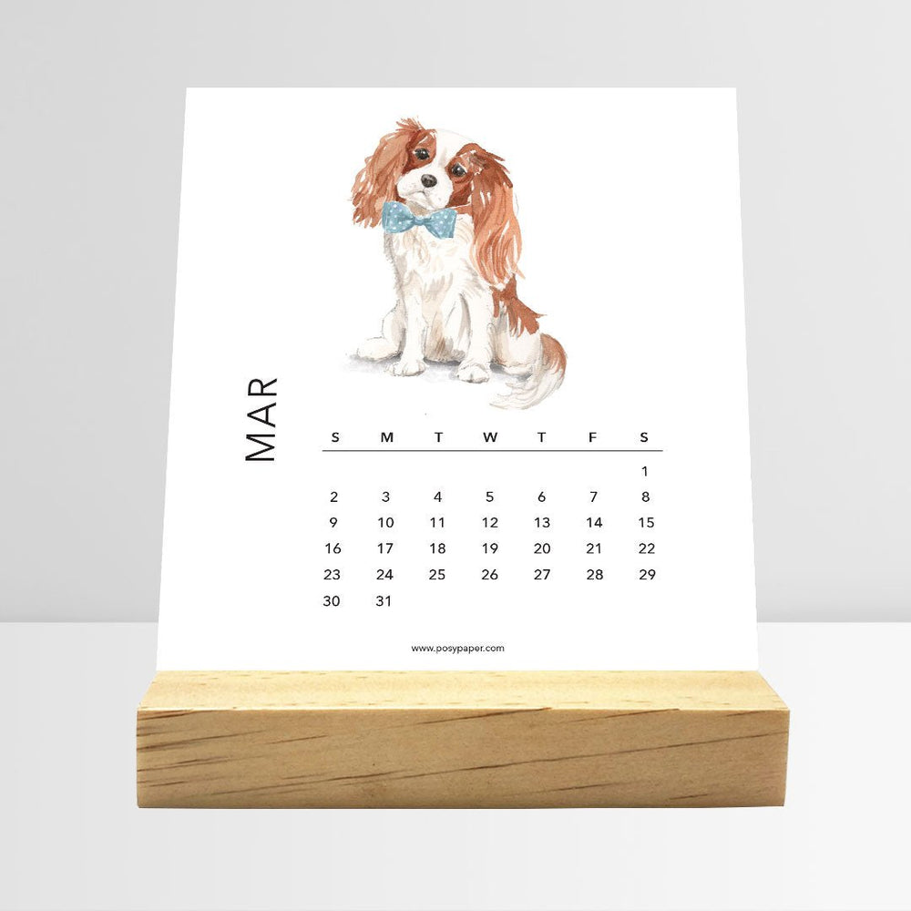 Desk Calendar (Choose Your Start Month) - Dog Breeds