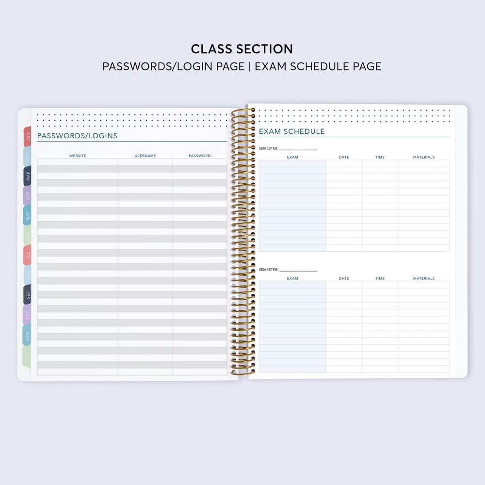 8.5x11 Student Planner - Abstract Florals Multicolor