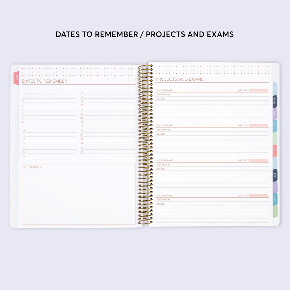 8.5x11 Student Planner - Flirty Florals Blush