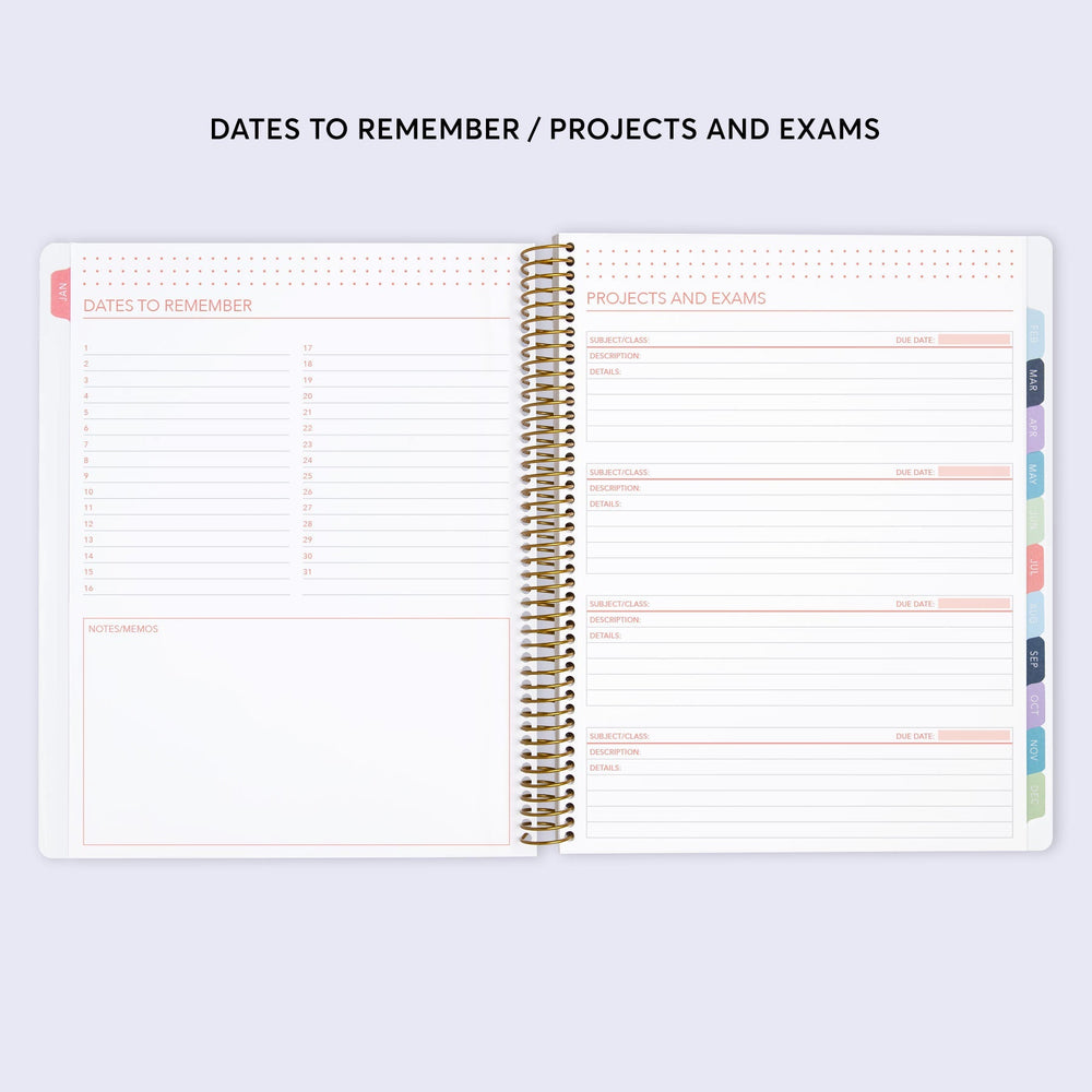8.5x11 Student Planner - Flirty Florals Blush