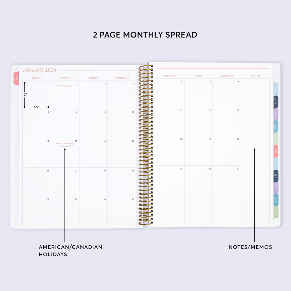 8.5x11 Student Planner - Flirty Florals Blush