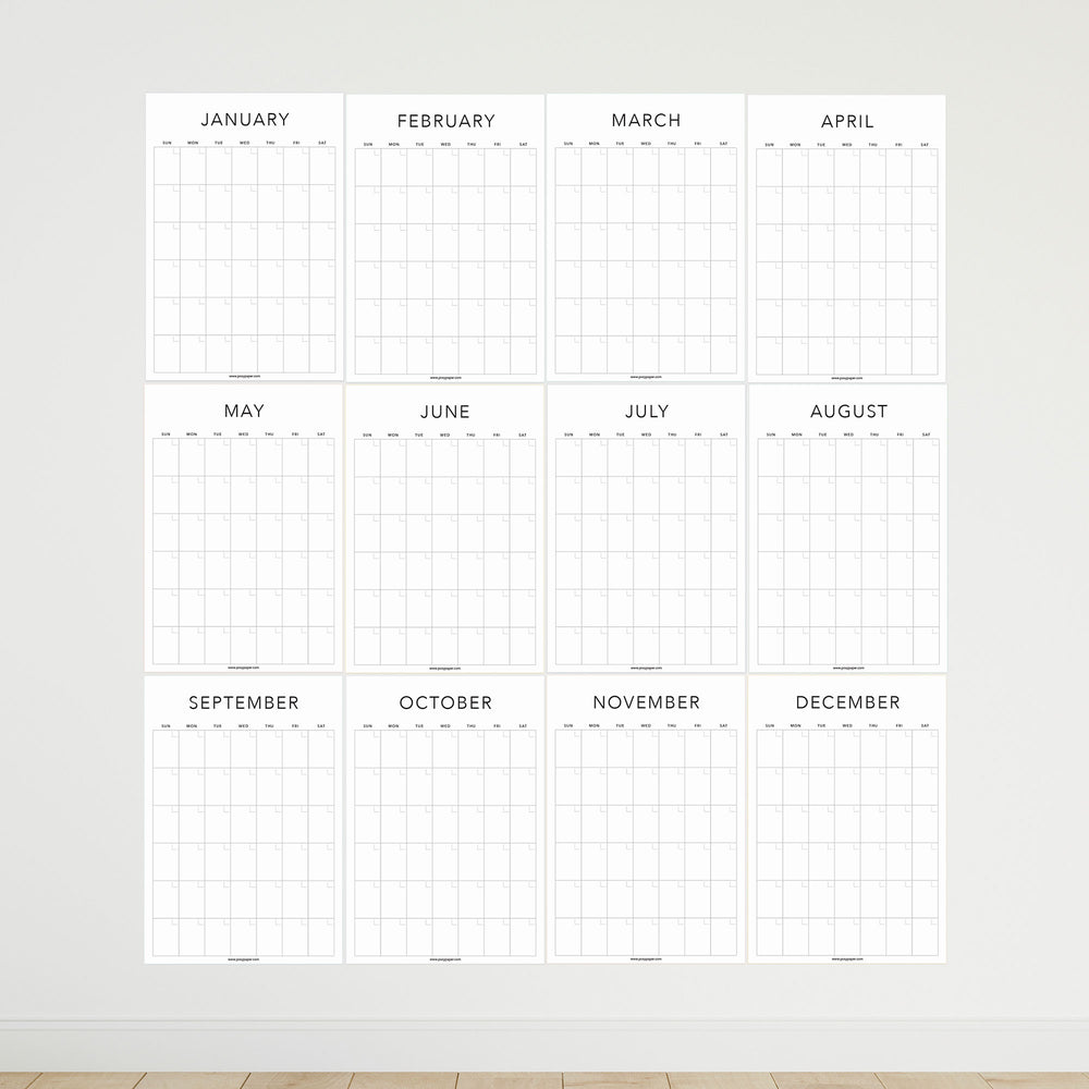 Large Undated Wall Calendar - Minimal
