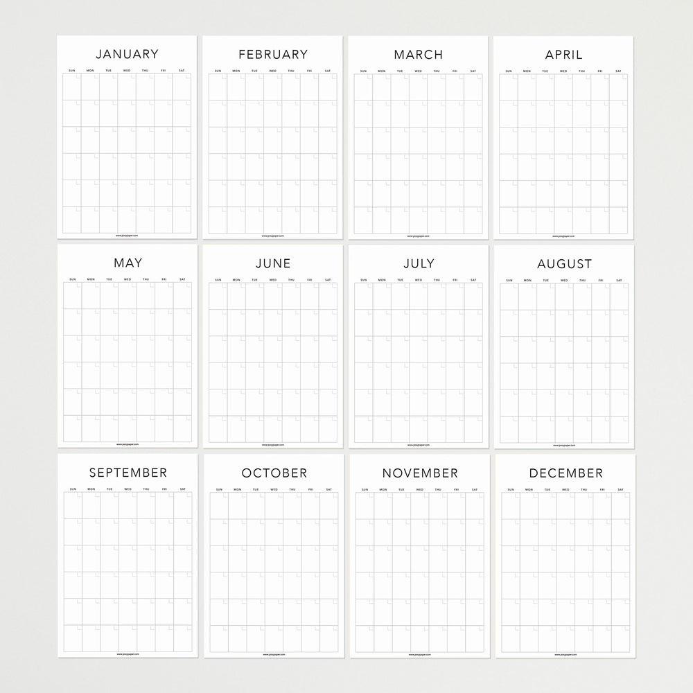Large Undated Wall Calendar - Minimal