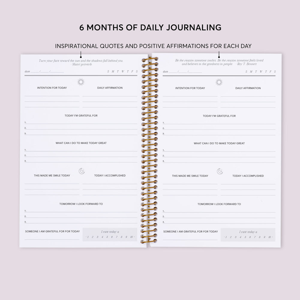 6x9 Gratitude Journal - Aqua Gold Abstract Ink