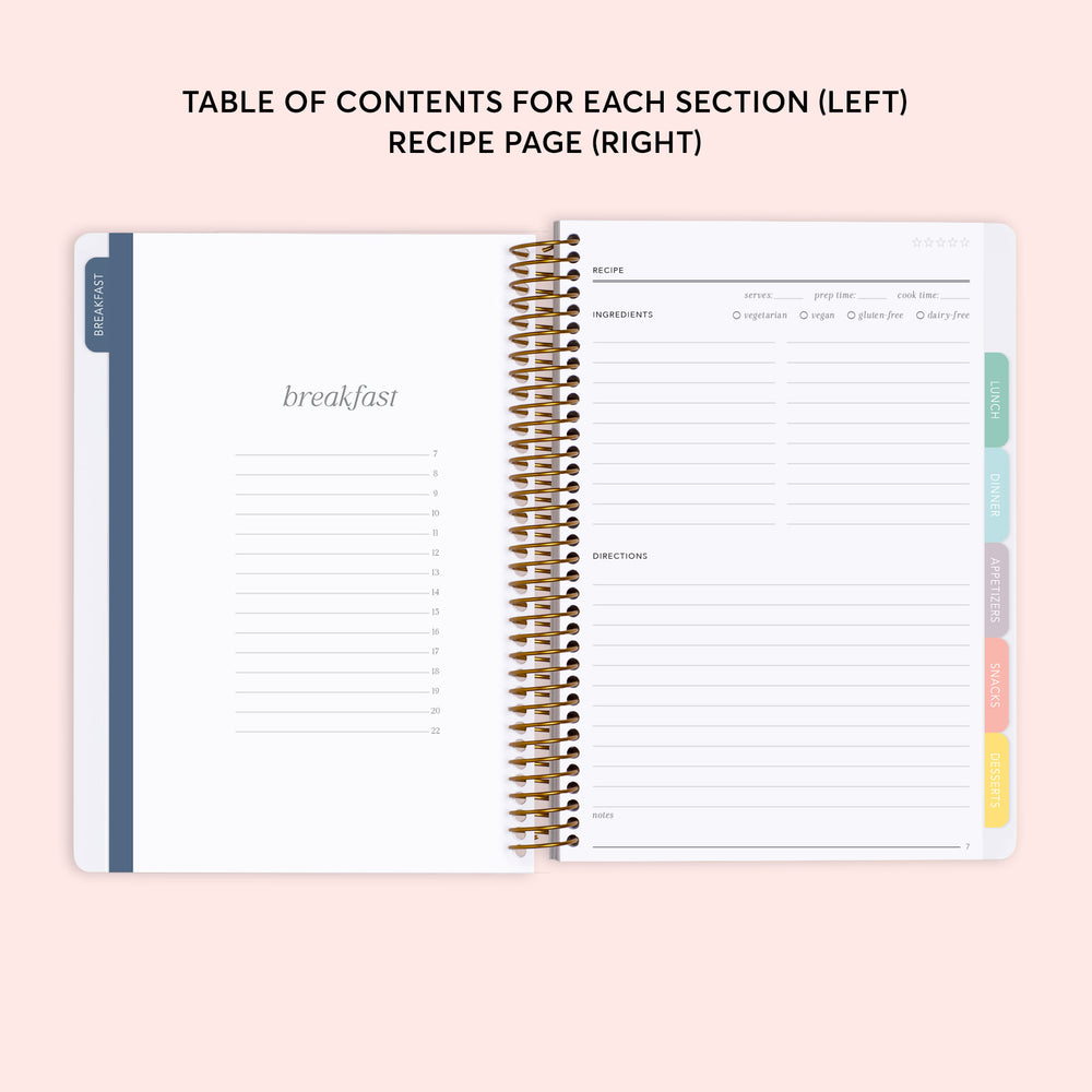 Personalized Recipe Book - Neutral Watercolor Gradient