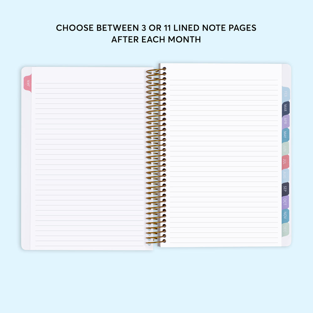 6x9 Monthly Planner - Navy Watercolor Floral