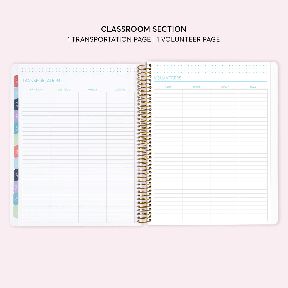 8.5x11 Teacher Planner - Neutral Abstract Ink