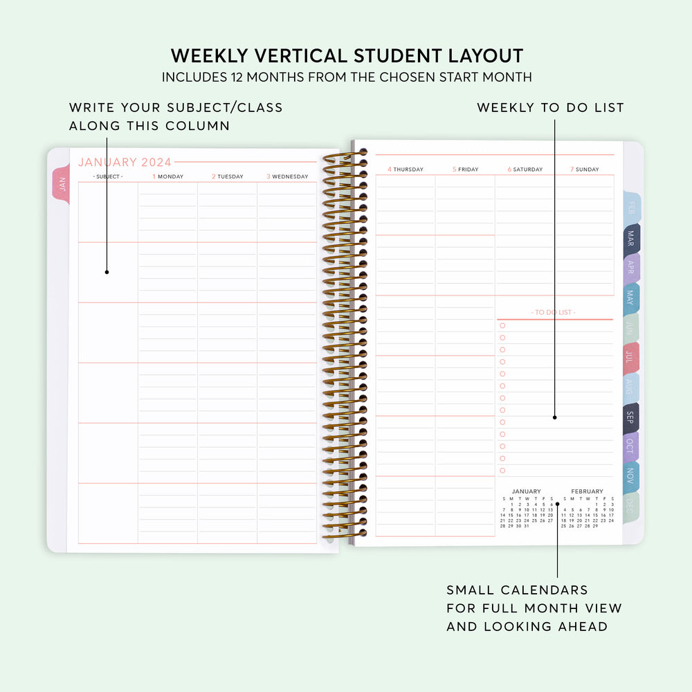 6x9 Student Planner - Multicolor Flowing Ink