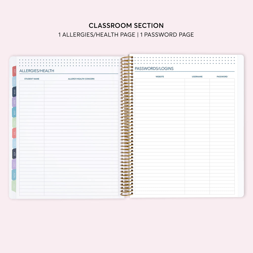 8.5x11 Teacher Planner - Flirty Florals Colorful