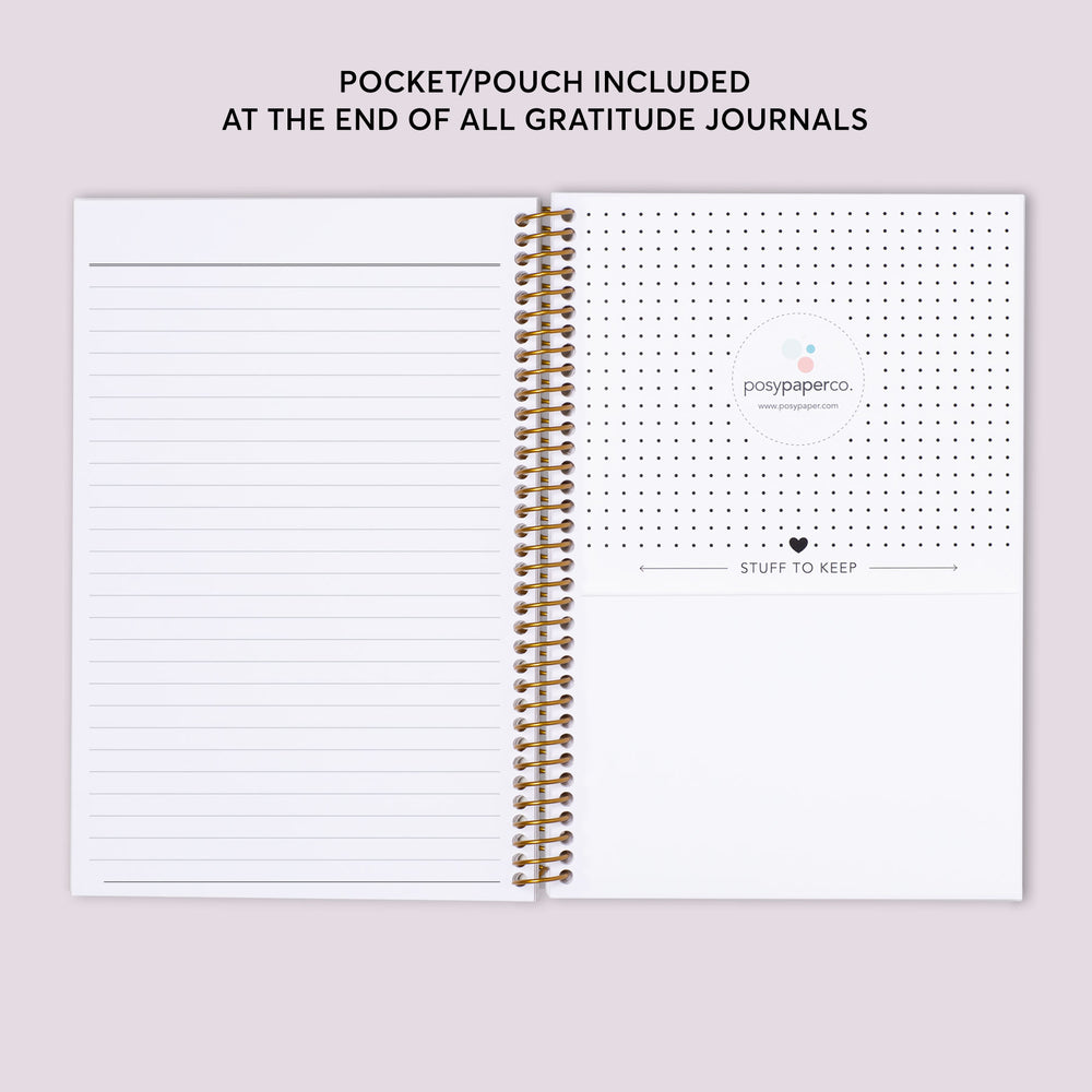 6x9 Gratitude Journal - Aqua Gold Abstract Ink