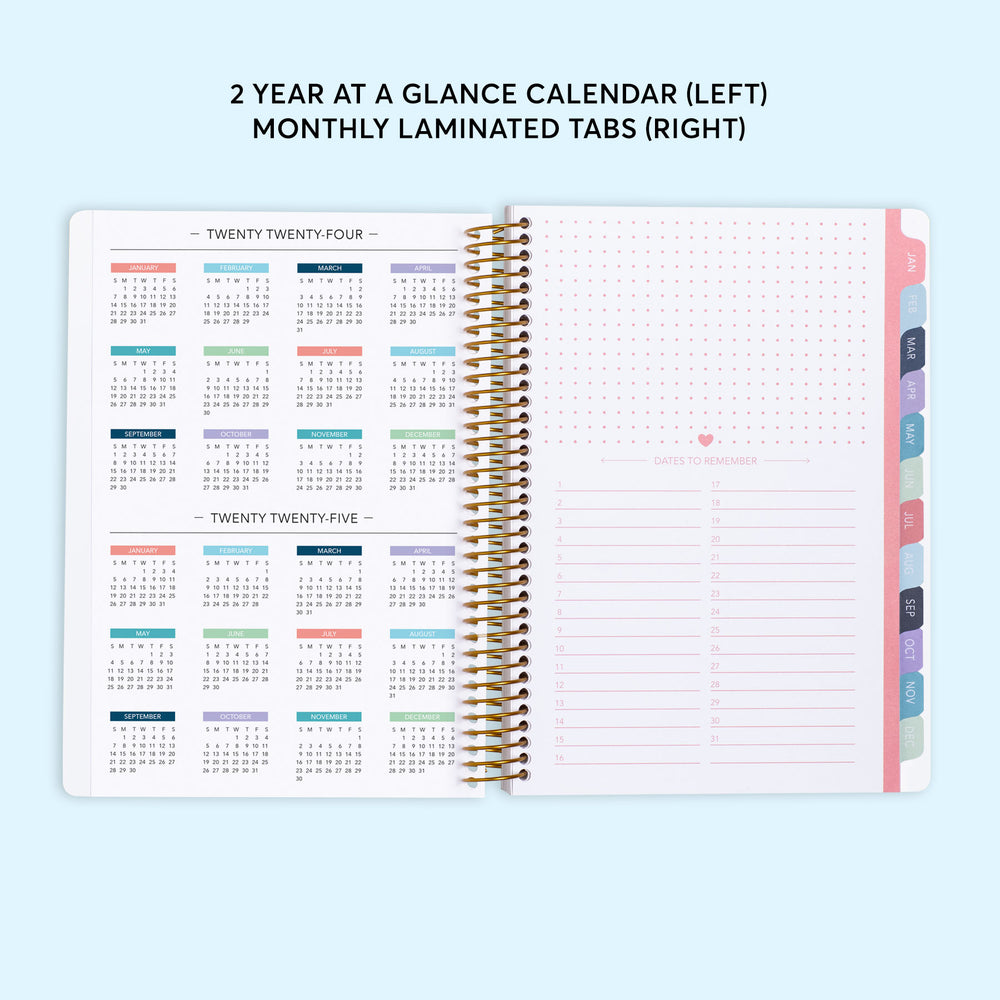 6x9 Monthly Planner - Navy Watercolor Floral