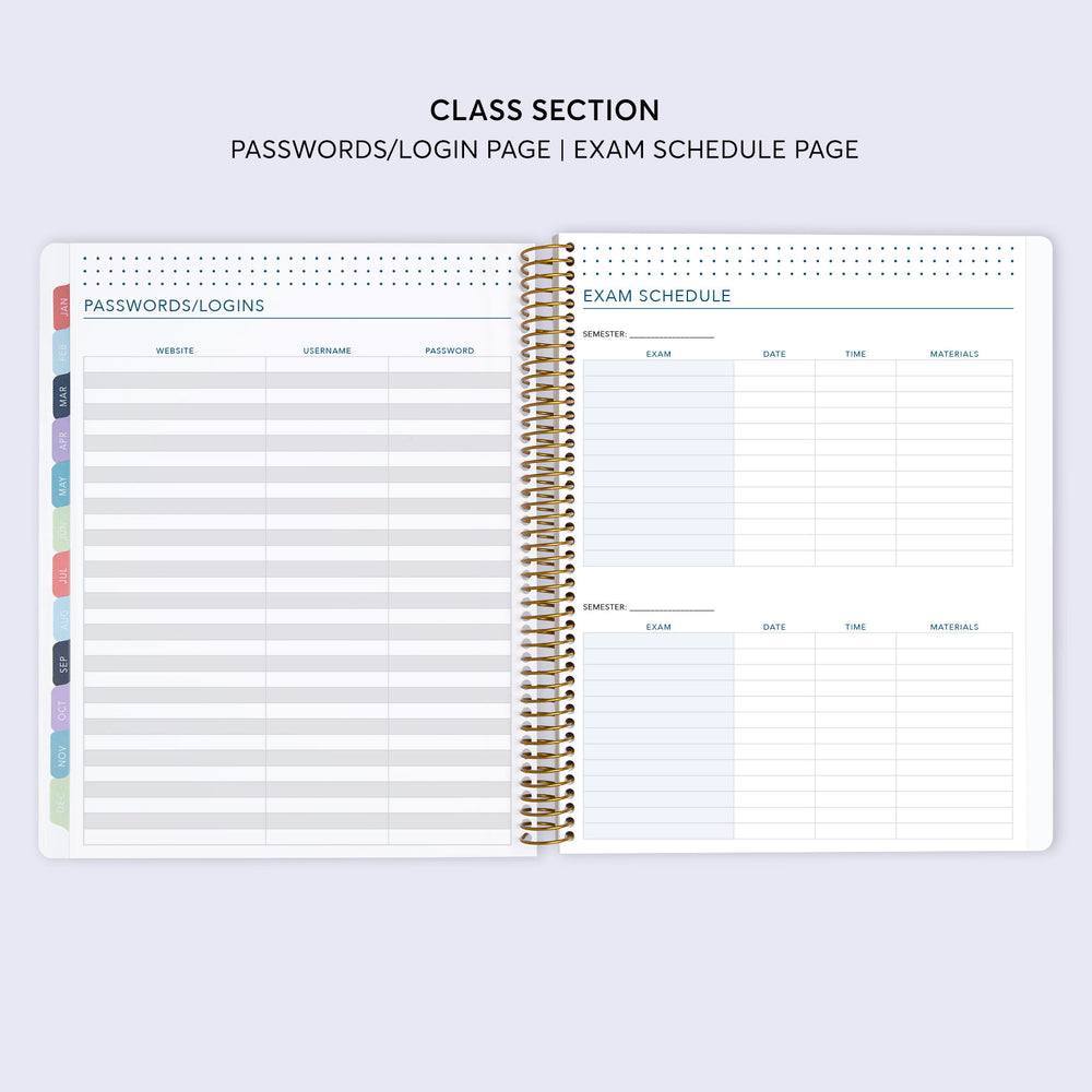 8.5x11 Student Planner - Blue Color Block