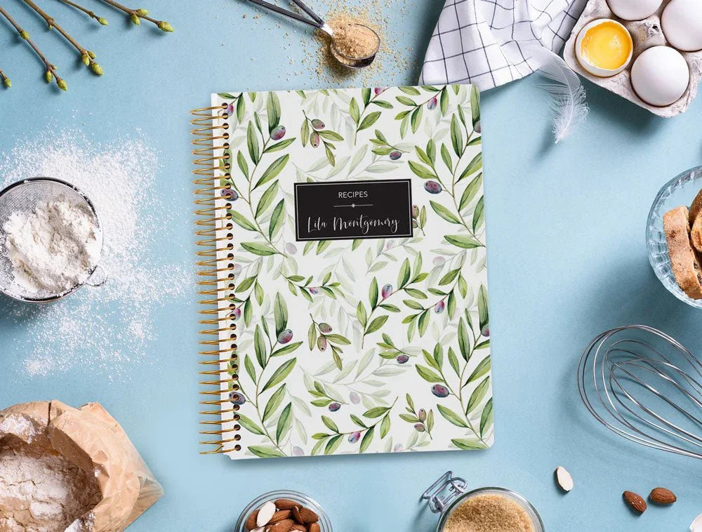 Open Posy Paper Co. recipe book with handwritten ingredients and kitchen setting, Vancouver Canada