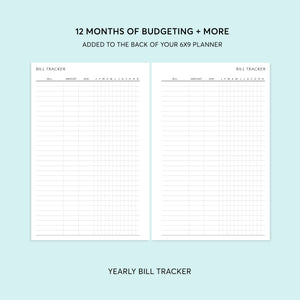 
                  
                    6×9 budget add-on showing yearly bill tracker pages
                  
                