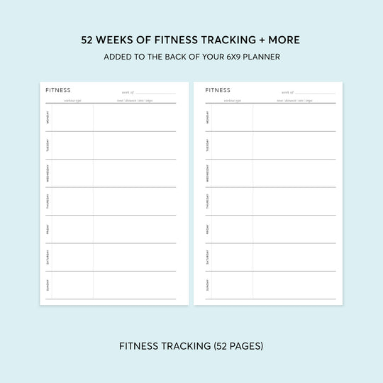 Fitness Planning Section - for 6x9 planners