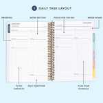 a daily planner with the words daily and daily tasks