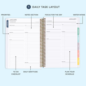 
                  
                    a daily planner with the words daily and daily tasks
                  
                