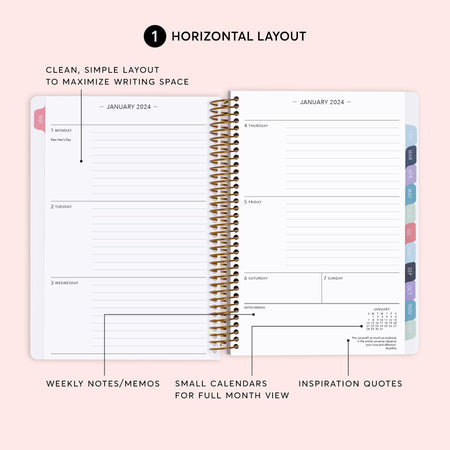 6x9 Weekly Planner - Black White Color Block