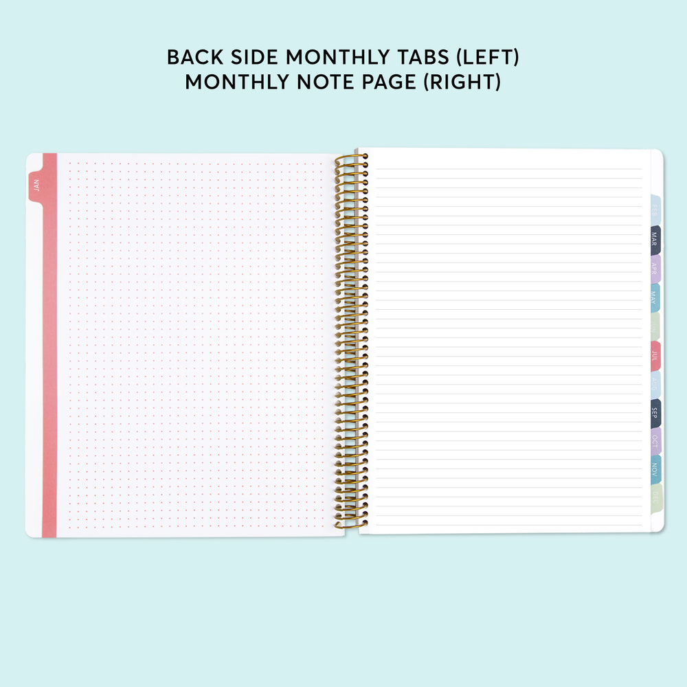 
                  
                    a note book with a spiral bound page
                  
                