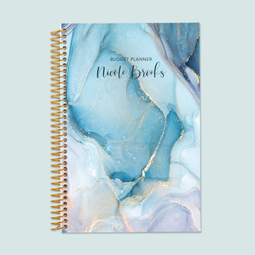 6x9 Budget Planner - Aqua Gold Abstract Ink