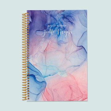 6x9 Budget Planner - Blue Pink Flowing Ink