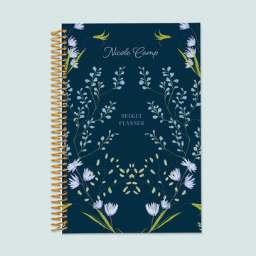 6x9 Budget Planner - Flower Frame Blue