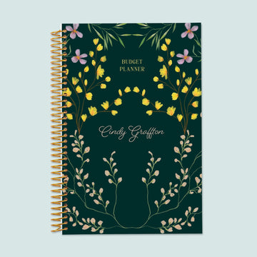 6x9 Budget Planner - Flower Frame Green