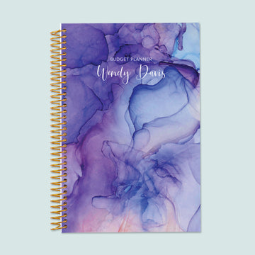 6x9 Budget Planner - Purple Blue Flowing Ink