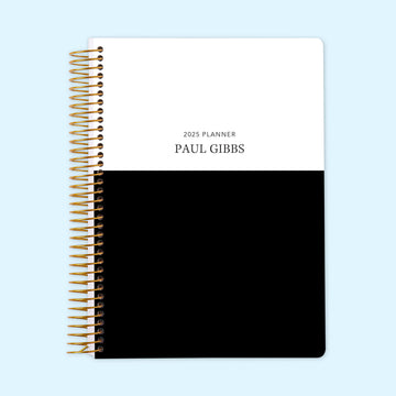 6x9 Daily Planner - Black White Color Block