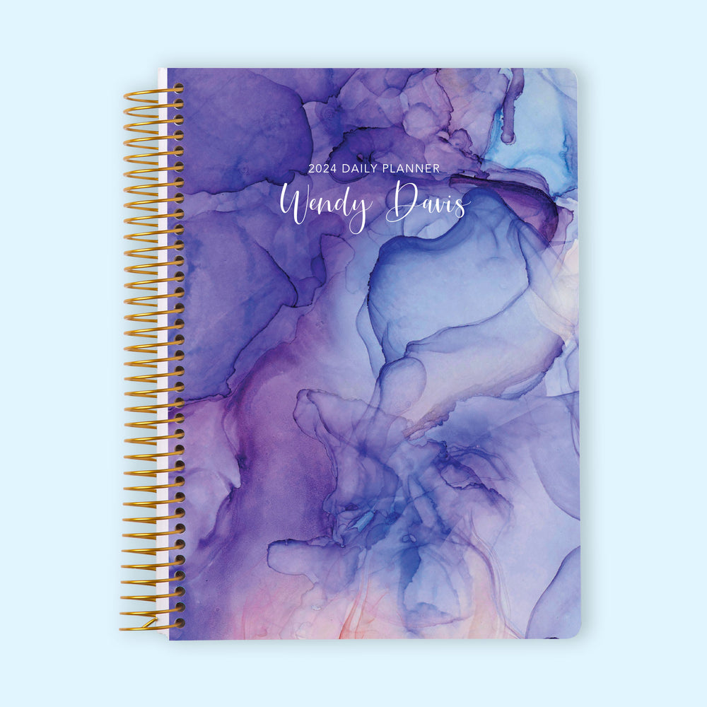 
                  
                    6x9 Daily Planner - Purple Blue Flowing Ink
                  
                