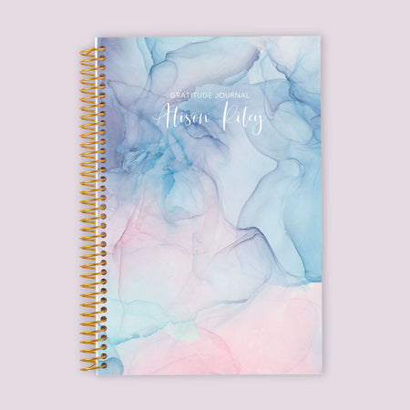 6x9 Gratitude Journal - Pink Blue Flowing Ink