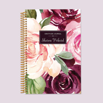 6x9 Gratitude Journal - Plum Blush Roses
