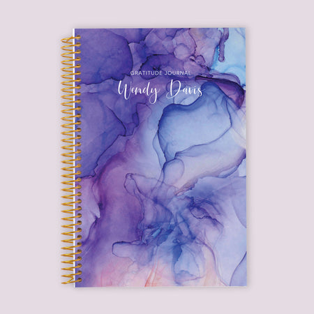 6x9 Gratitude Journal - Purple Blue Flowing Ink