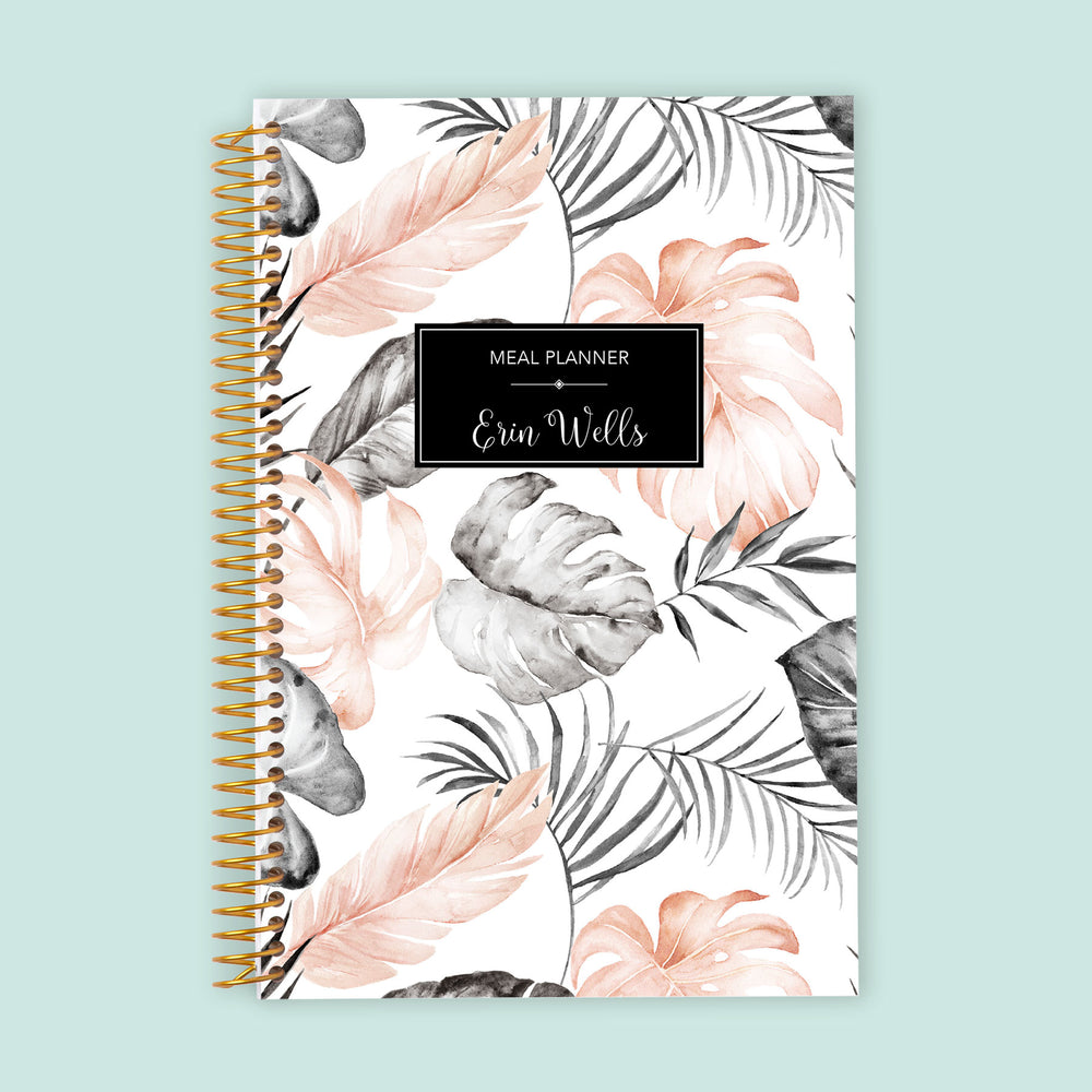 6x9 Meal Planner - Blush Grey Tropical