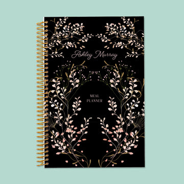 6x9 Meal Planner - Flower Frame Pink