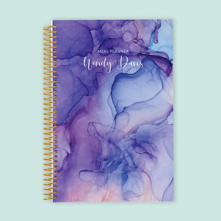 6x9 Meal Planner - Purple Flowing Ink