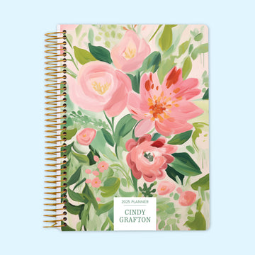 6x9 Monthly Planner - Blossom Dreams Pink Green