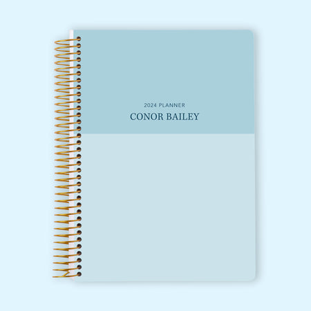 6x9 Monthly Planner - Blue Color Block