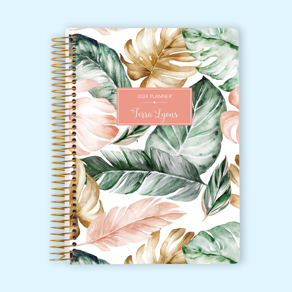 6x9 Monthly Planner - Blush Gold Tropical