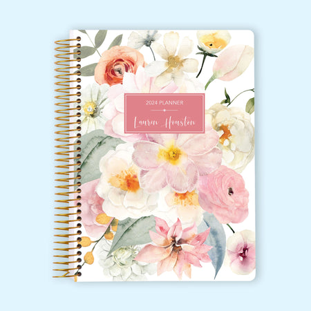 6x9 Monthly Planner - Flirty Florals Blush