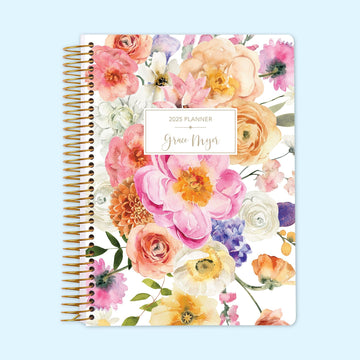 6x9 Monthly Planner - Flirty Florals Colorful