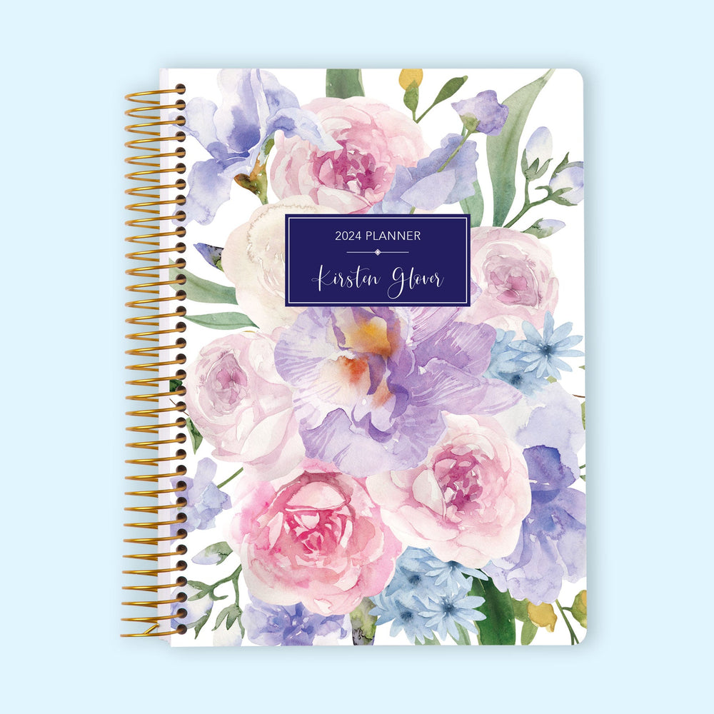 6x9 Monthly Planner - Flirty Florals Mauve