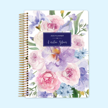 6x9 Monthly Planner - Flirty Florals Mauve