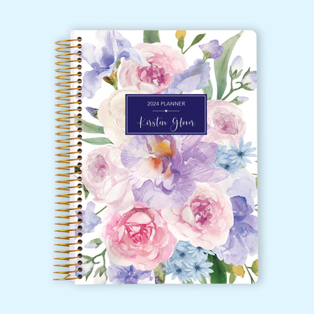 6x9 Monthly Planner - Flirty Florals Mauve