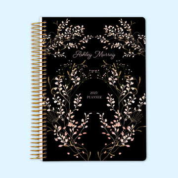 6x9 Monthly Planner - Flower Frame Pink