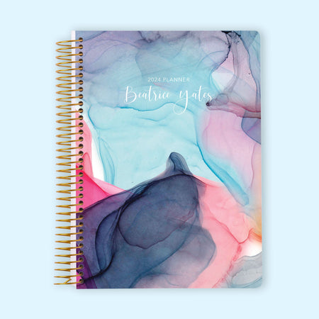 6x9 Monthly Planner - Multicolor Flowing Ink