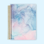 6x9 Monthly Planner - Pink Blue Flowing Ink