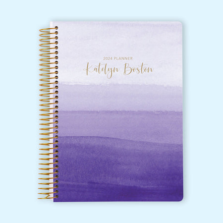 6x9 Monthly Planner - Purple Watercolor Ombré